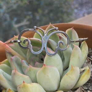 Modernist / Scandinavian style sterling silver butterfly bracelet.